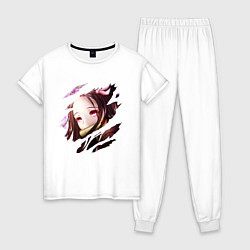 Пижама хлопковая женская Незуко Камадо, цвет: белый