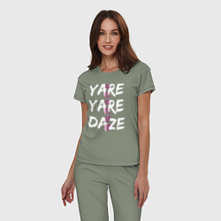 Пижама хлопковая женская YARE YARE DAZE, цвет: авокадо — фото 2