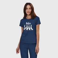 Пижама хлопковая женская The Beatles, цвет: тёмно-синий — фото 2