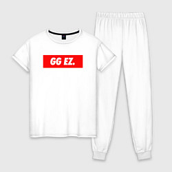 Пижама хлопковая женская GG EZ, цвет: белый
