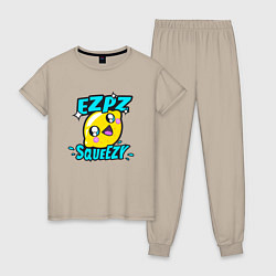 Пижама хлопковая женская Easy Peasy Lemon Squeezy, цвет: миндальный
