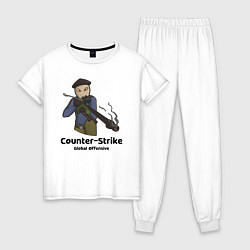 Пижама хлопковая женская CS GO Снайпер, цвет: белый