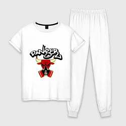 Пижама хлопковая женская Danger Chicago Bulls, цвет: белый
