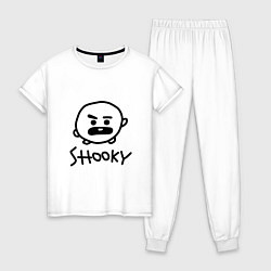 Пижама хлопковая женская SHOOKY BTS, цвет: белый
