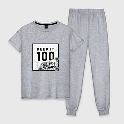Пижама хлопковая женская Keep it 100, цвет: меланж