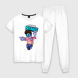 Пижама хлопковая женская STU СТУ Brawl Stars, цвет: белый