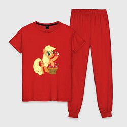 Пижама хлопковая женская Applejack, цвет: красный