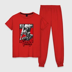 Пижама хлопковая женская BERSERK БЕРСЕРК, цвет: красный