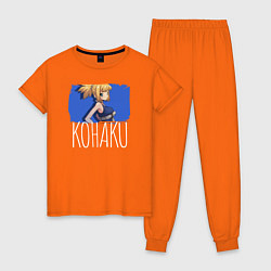 Пижама хлопковая женская Kohaku цвета оранжевый — фото 1