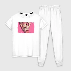 Пижама хлопковая женская Homura, цвет: белый