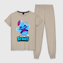 Пижама хлопковая женская Сквик Squeak Brawl Stars, цвет: миндальный
