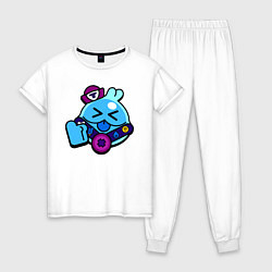 Пижама хлопковая женская SQUEAK ICON 8, цвет: белый