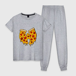 Пижама хлопковая женская Wu-Tang Pizza, цвет: меланж