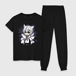 Пижама хлопковая женская Kitsune Chibi, цвет: черный