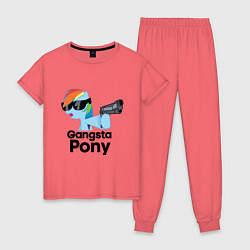 Пижама хлопковая женская Gangsta pony, цвет: коралловый