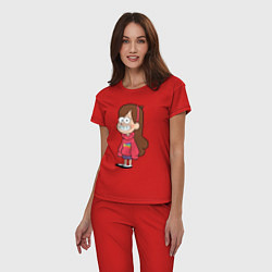 Пижама хлопковая женская Непоседливая Мэйбл, цвет: красный — фото 2