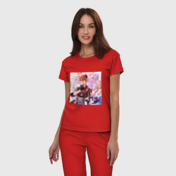Пижама хлопковая женская Tartaglia fan art, цвет: красный — фото 2