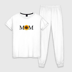 Пижама хлопковая женская Мама, цвет: белый