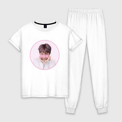 Пижама хлопковая женская Sweet Namjoon, цвет: белый