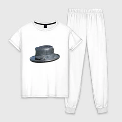 Пижама хлопковая женская Шляпа, цвет: белый