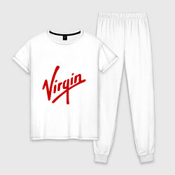 Пижама хлопковая женская Virgin Richard Branson, цвет: белый