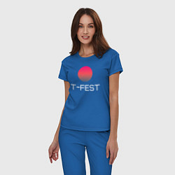 Пижама хлопковая женская T-Fest цвета синий — фото 2