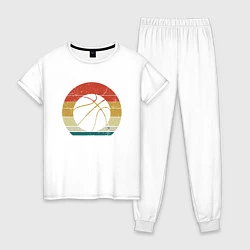 Пижама хлопковая женская Play Basketball, цвет: белый