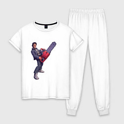 Пижама хлопковая женская Том Круз: ретро стиль, цвет: белый