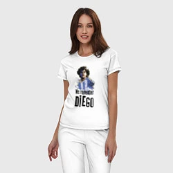 Пижама хлопковая женская Диего Марадона Аргентина, цвет: белый — фото 2