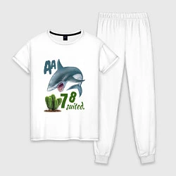 Пижама хлопковая женская Poker shark, цвет: белый
