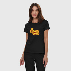Пижама хлопковая женская It Takes Two Logo, цвет: черный — фото 2