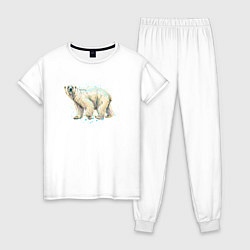 Пижама хлопковая женская Белый медведь, цвет: белый