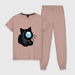 Пижама хлопковая женская Among Us, цвет: пыльно-розовый