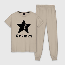 Пижама хлопковая женская Crimin бренд One Piece, цвет: миндальный