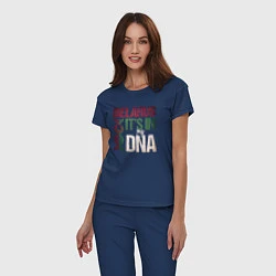 Пижама хлопковая женская ДНК - Беларусь, цвет: тёмно-синий — фото 2