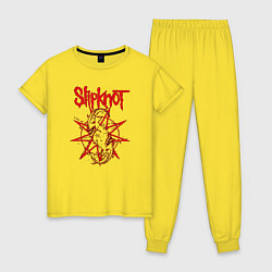 Пижама хлопковая женская Slipknot Slip Goats Art, цвет: желтый