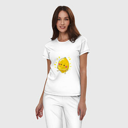 Пижама хлопковая женская Лимон каннибал, цвет: белый — фото 2