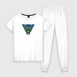 Женская пижама Milwaukee Bucks лого