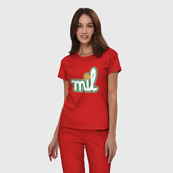 Пижама хлопковая женская MIL - Milwaukee Bucks, цвет: красный — фото 2