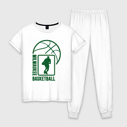 Пижама хлопковая женская Milwaukee Basketball, цвет: белый