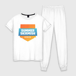 Пижама хлопковая женская Summer Skirmish, цвет: белый