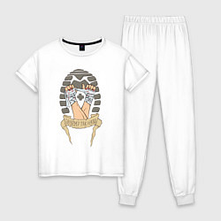 Пижама хлопковая женская Зачем топтать мою любовь, цвет: белый