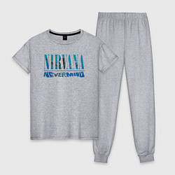 Пижама хлопковая женская Nirvana Нирвана Рок Rock, цвет: меланж
