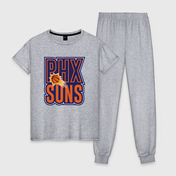 Пижама хлопковая женская PHX Suns, цвет: меланж