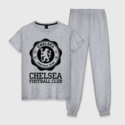 Пижама хлопковая женская Chelsea FC: Emblem, цвет: меланж