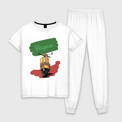 Пижама хлопковая женская Vespa, цвет: белый