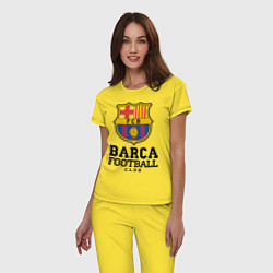 Пижама хлопковая женская Barcelona Football Club, цвет: желтый — фото 2