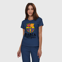 Пижама хлопковая женская Barcelona Football Club, цвет: тёмно-синий — фото 2