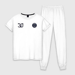 Пижама хлопковая женская PSG Messi 30 New 202223, цвет: белый