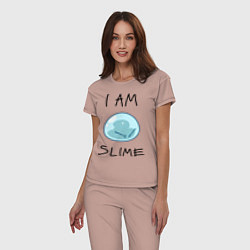 Пижама хлопковая женская I AM SLIME, цвет: пыльно-розовый — фото 2